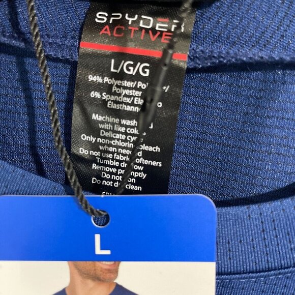 NEW Spyder Active Mens L Blue Lightweight 4-Way Stretch Short Sleeve T Shirt - Picture 5 of 8